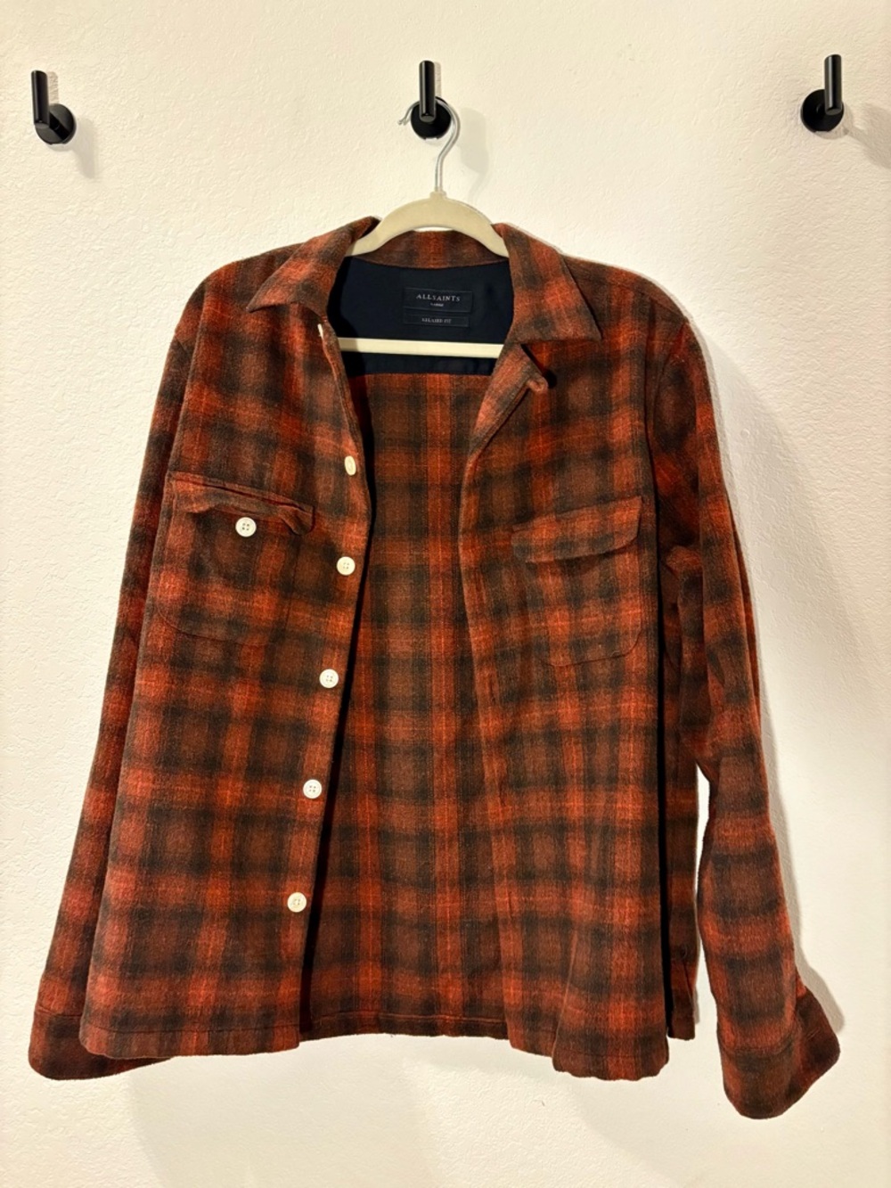 AllSaints Plaid Button-Up Shirt Jacket